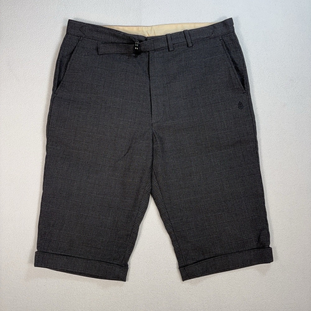 N.HOOLYWOOD Belted Cuffed Shorts Men's 33x13 Gray Glen Check Plaid Made in Japan